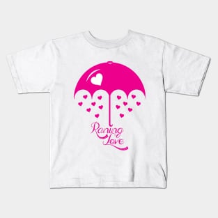 Raining Love Pink Kids T-Shirt